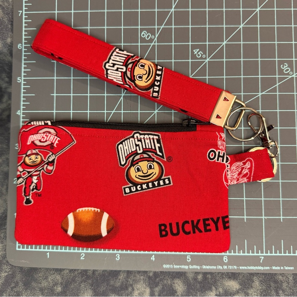 Ohio State Buckeyes Red Wristlet and Key Fob